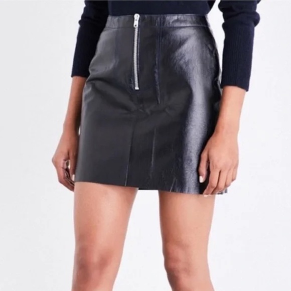 Sandro Paris Lamb Leather Skirt - Picture 1 of 16